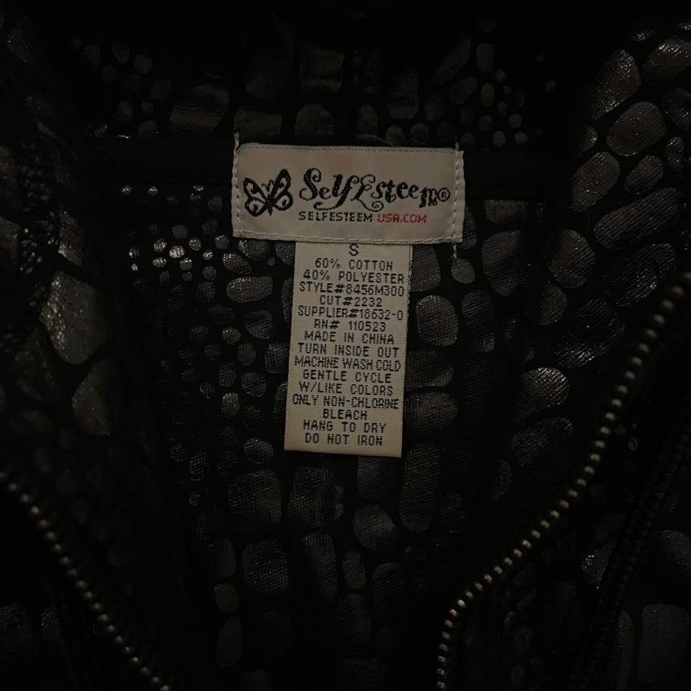 Black Shiny Zip Up - Picture 4 of 8